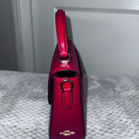 Coach Red Pebble Leather Crossbody - Picture 4 of 8